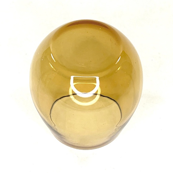 Amber-Colored Blown Glass Candle Holders - 7 - Picture 4 of 4